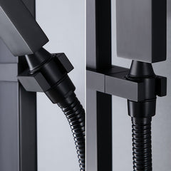 Modern Matte Black Brass Shower System with Anti-Scald Features