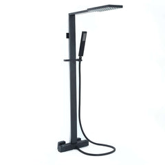 Modern Matte Black Brass Shower System with Anti-Scald Features