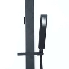 Modern Matte Black Brass Shower System with Anti-Scald Features