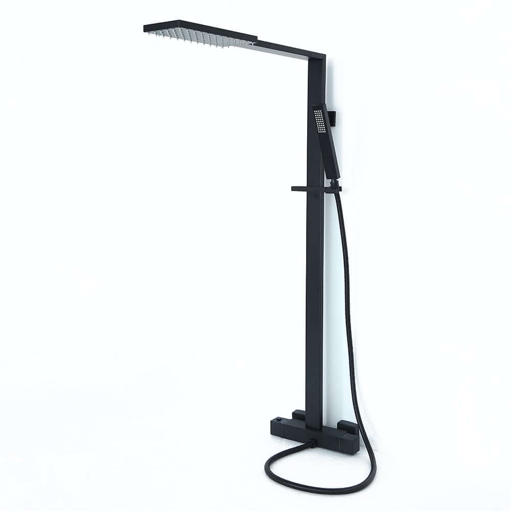 Modern Matte Black Brass Shower System with Anti-Scald Features