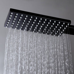 Modern Matte Black Brass Shower System with Anti-Scald Features