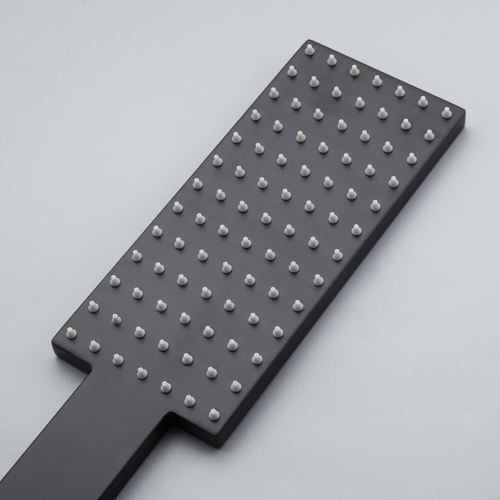 Modern Matte Black Brass Shower System with Anti-Scald Features