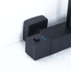 Modern Matte Black Brass Shower System with Anti-Scald Features