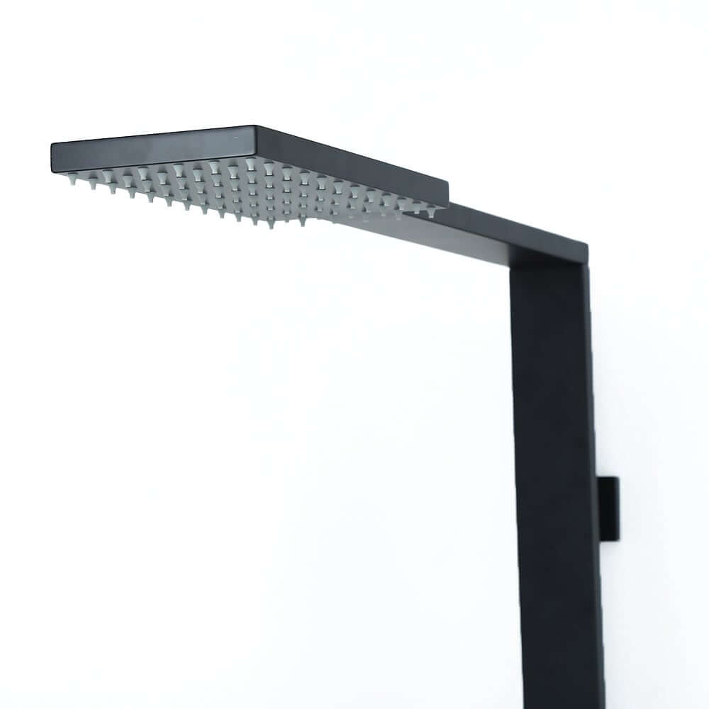 Modern Matte Black Brass Shower System with Anti-Scald Features