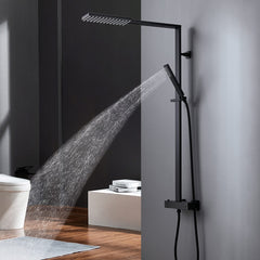 Modern Matte Black Brass Shower System with Anti-Scald Features
