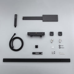 Modern Matte Black Brass Shower System with Anti-Scald Features