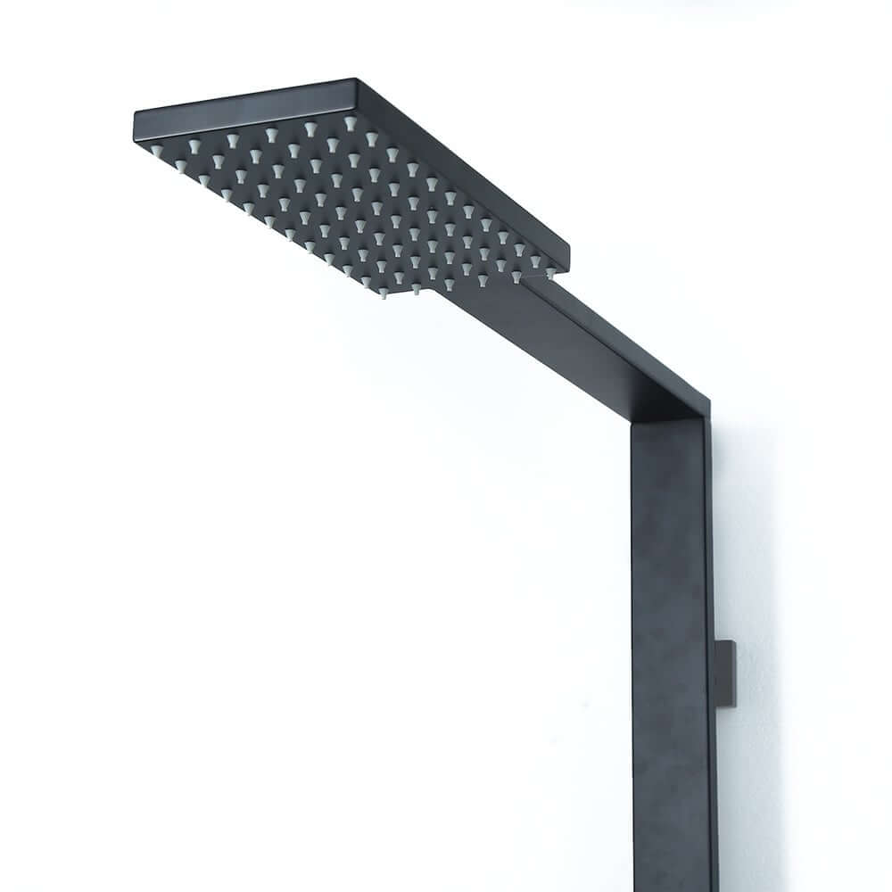 Modern Matte Black Brass Shower System with Anti-Scald Features