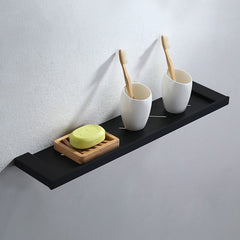 Modern Matte Black Stainless Steel Wall-Mounted Shelf Main Product Image