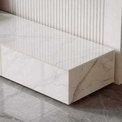 Modern Matte Black TV Stand With Electric Fireplace