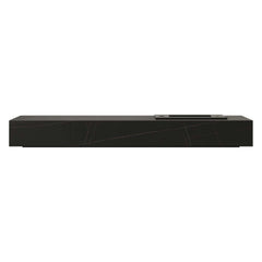 Modern Matte Black TV Stand With Electric Fireplace