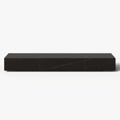 Modern Matte Black TV Stand With Electric Fireplace