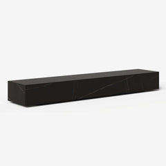 Modern Matte Black TV Stand With Electric Fireplace