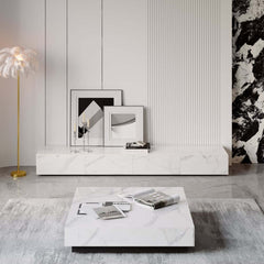 Modern Matte Black TV Stand With Electric Fireplace