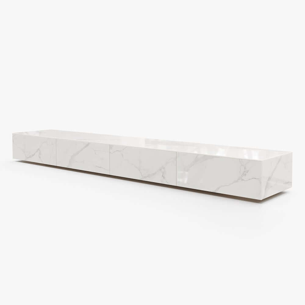 Modern Matte Black TV Stand With Electric Fireplace
