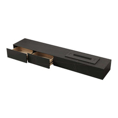Modern Matte Black TV Stand With Electric Fireplace