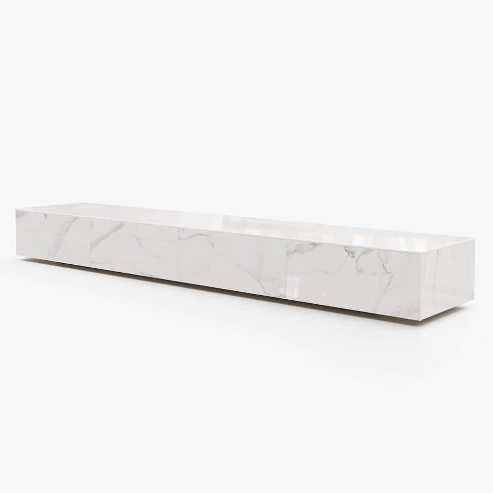 Modern Matte Black TV Stand With Electric Fireplace
