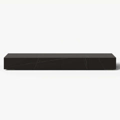 Modern Matte Black TV Stand With Electric Fireplace