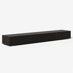 Modern Matte Black TV Stand With Electric Fireplace