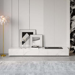 Modern Matte Black TV Stand With Electric Fireplace
