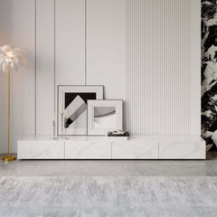 Modern Matte Black TV Stand With Electric Fireplace