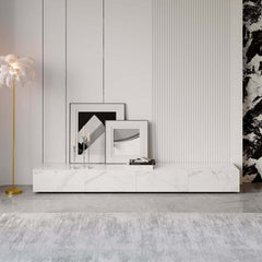 Modern Matte Black TV Stand With Electric Fireplace