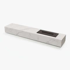 Modern Matte Black TV Stand With Electric Fireplace
