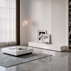 Modern Matte Black TV Stand With Electric Fireplace