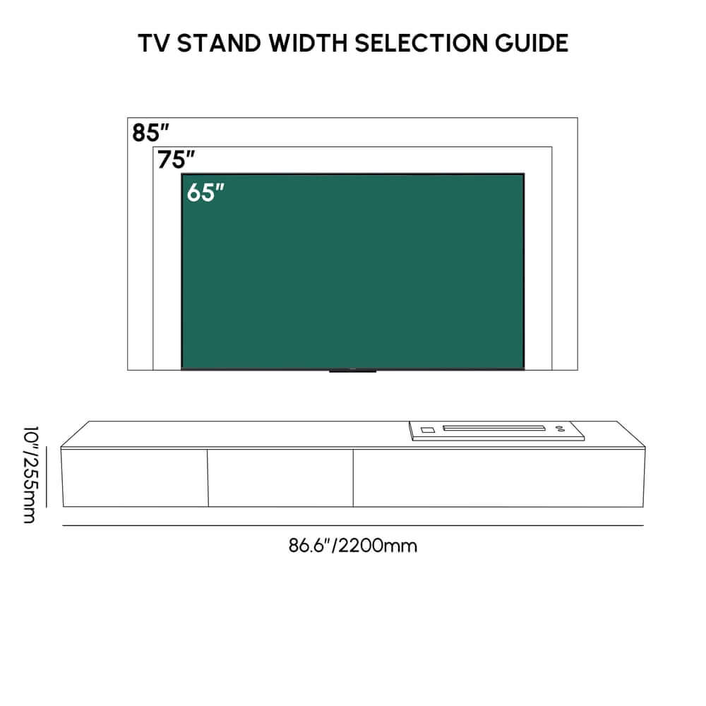 Modern Matte Black TV Stand With Electric Fireplace Dimensions