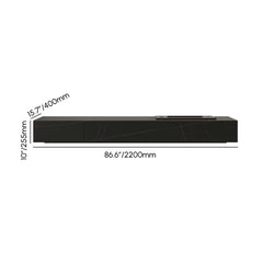 Modern Matte Black TV Stand With Electric Fireplace Dimensions
