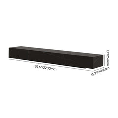 Modern Matte Black TV Stand With Electric Fireplace Dimensions