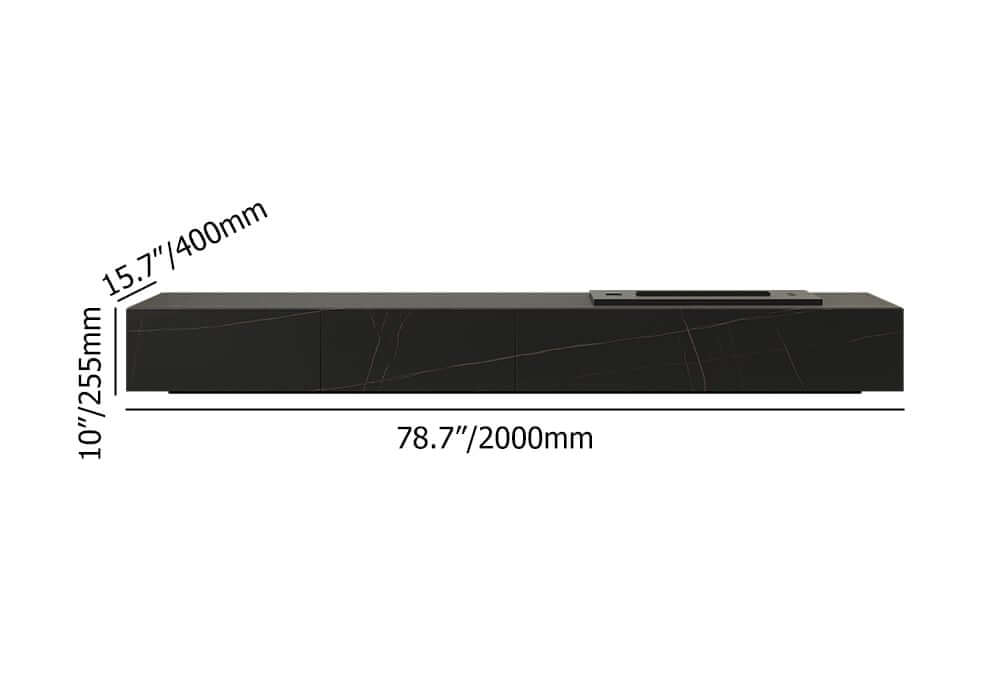 Modern Matte Black TV Stand With Electric Fireplace Dimensions