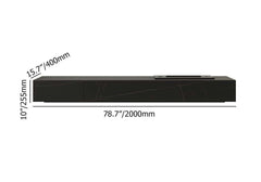Modern Matte Black TV Stand With Electric Fireplace Dimensions