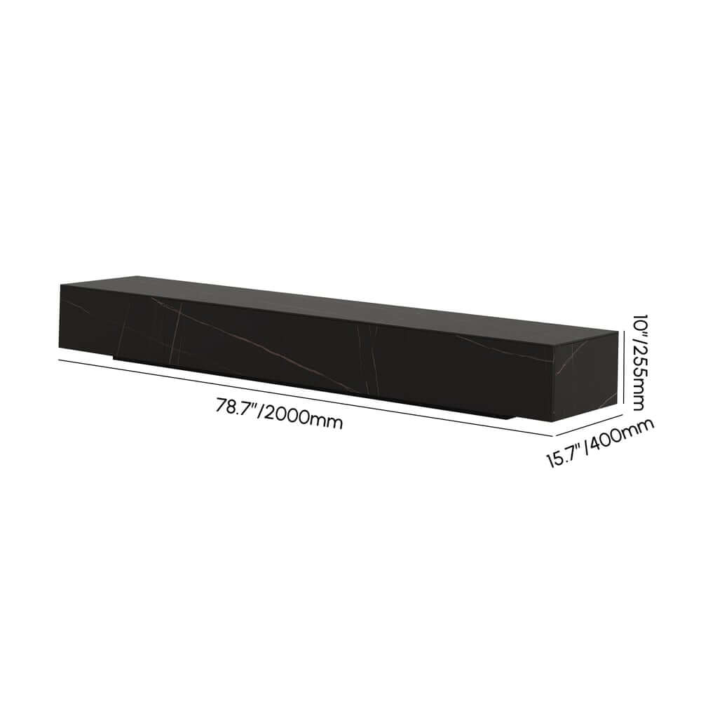 Modern Matte Black TV Stand With Electric Fireplace Dimensions
