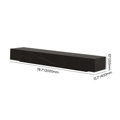 Modern Matte Black TV Stand With Electric Fireplace Dimensions