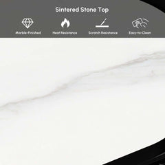 Modern Matte Ivory TV Stand With Sintered Stone Top