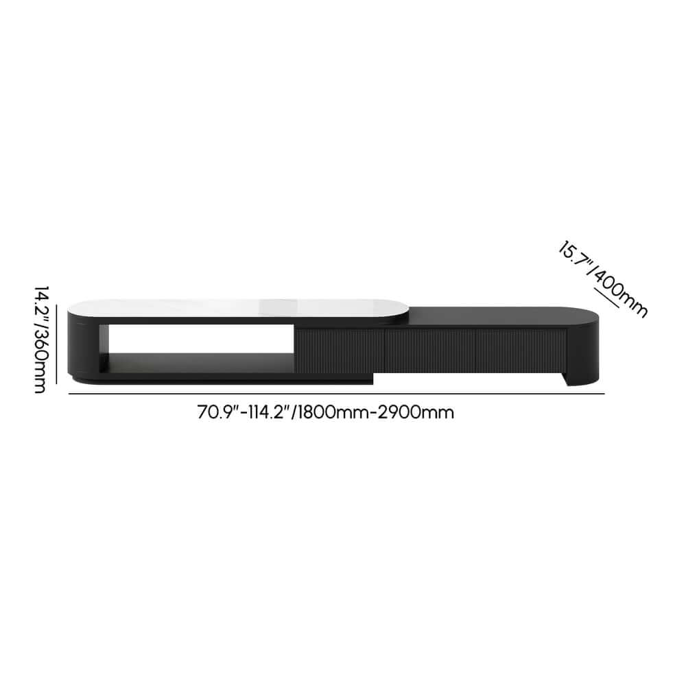 Modern Matte Ivory TV Stand With Sintered Stone Top Dimensions