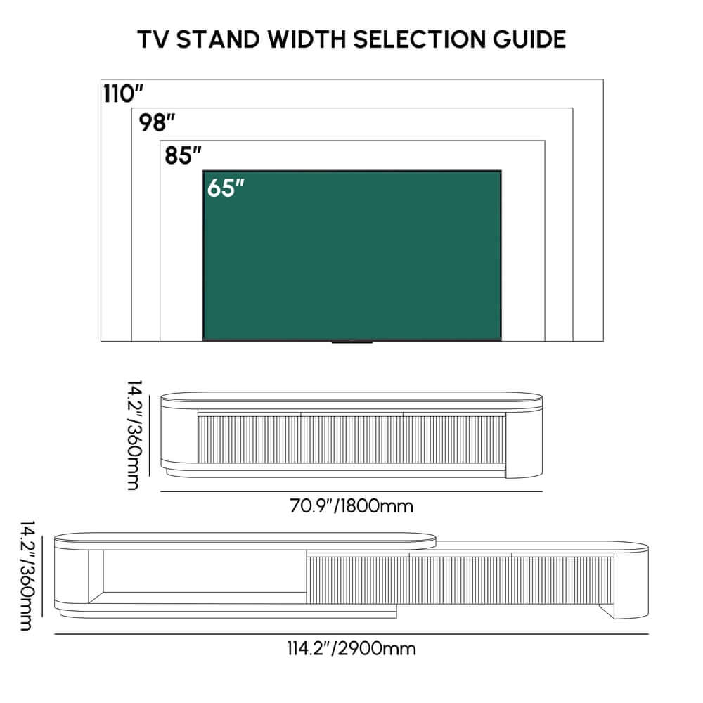 Modern Matte Ivory TV Stand With Sintered Stone Top Dimensions