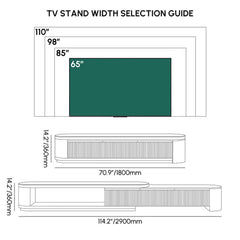 Modern Matte Ivory TV Stand With Sintered Stone Top Dimensions