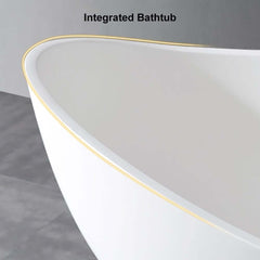 Modern Matte White Double Ended Freestanding Bathtub in Stone Resin