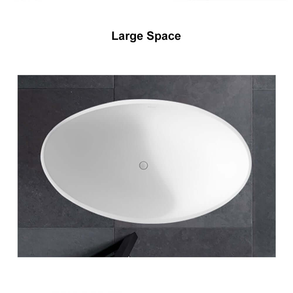Modern Matte White Double Ended Freestanding Bathtub in Stone Resin