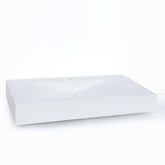 Modern Matte White Wall Mounted Sink - Solid Surface Stone Resin