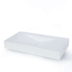 Modern Matte White Wall Mounted Sink - Solid Surface Stone Resin