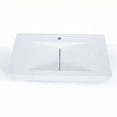 Modern Matte White Wall Mounted Sink - Solid Surface Stone Resin