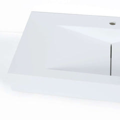 Modern Matte White Wall Mounted Sink - Solid Surface Stone Resin