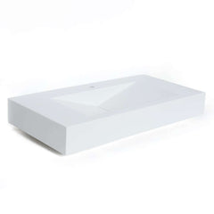 Modern Matte White Wall Mounted Sink - Solid Surface Stone Resin