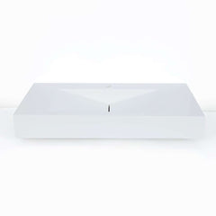 Modern Matte White Wall Mounted Sink - Solid Surface Stone Resin