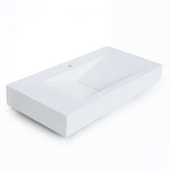 Modern Matte White Wall Mounted Sink - Solid Surface Stone Resin