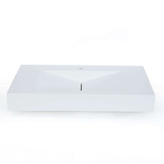 Modern Matte White Wall Mounted Sink - Solid Surface Stone Resin