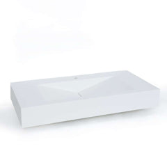 Modern Matte White Wall Mounted Sink - Solid Surface Stone Resin