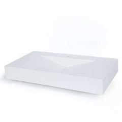 Modern Matte White Wall Mounted Sink - Solid Surface Stone Resin